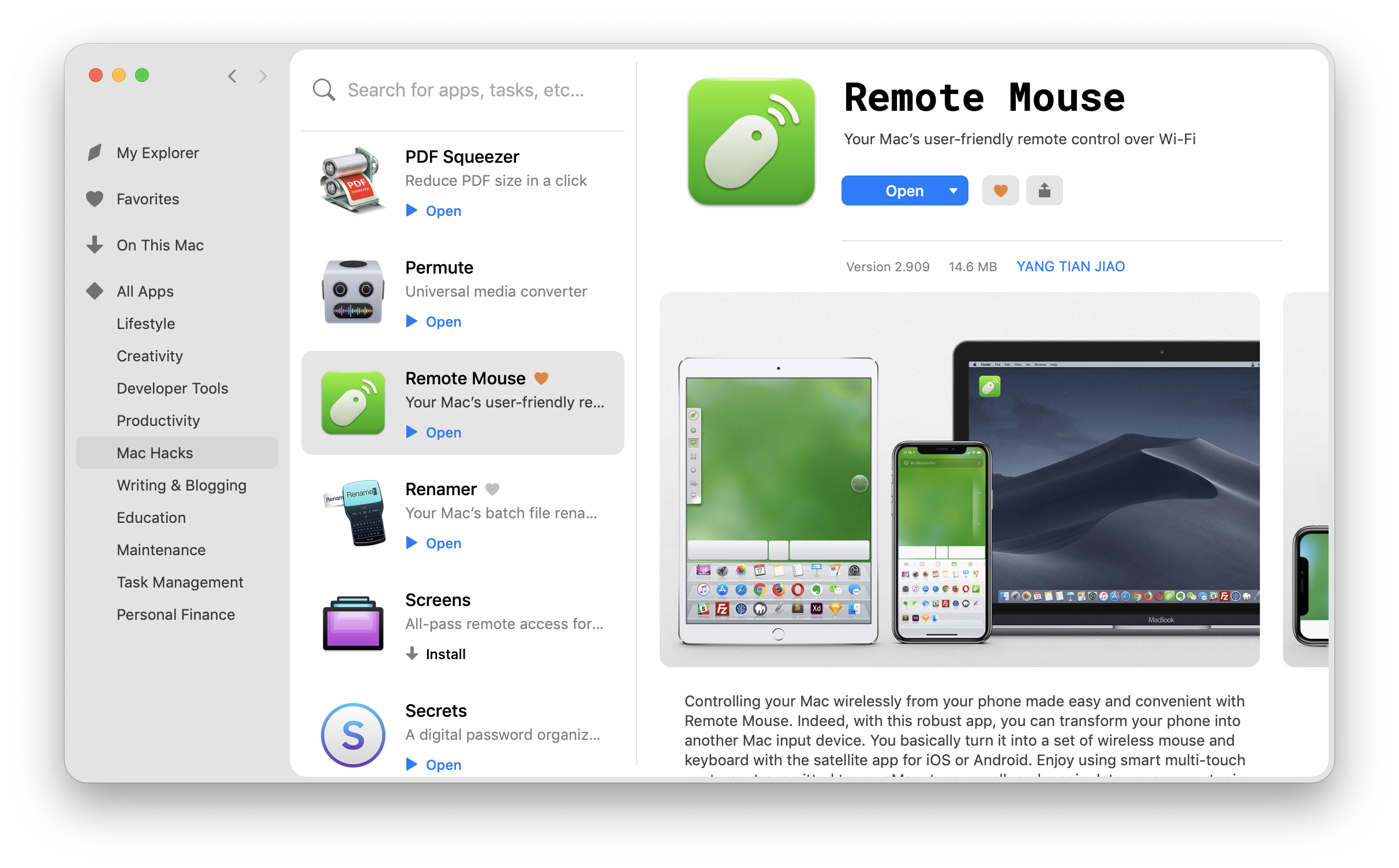 Remote controller for mac